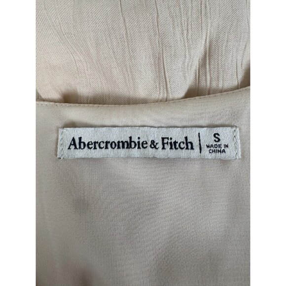 Abercrombie & Fitch Cream Crinkle Textured Plunge Set Top Womens Size S - Picture 6 of 7